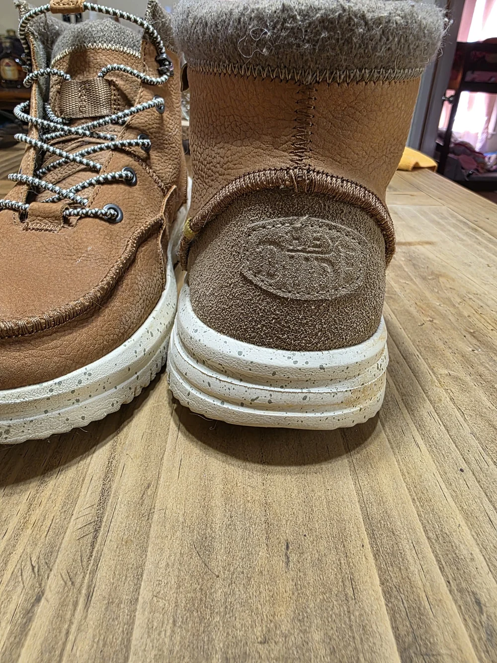 Men's Hey Dudes Brown Leather Lace-Up Casual Boot